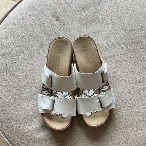 White Naturalizer Cork Platform Sandals Size 5